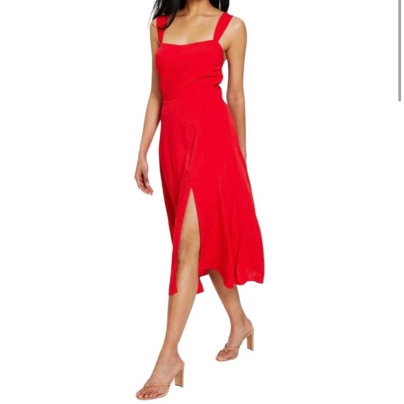 Lucy Paris Aniyah Midi Dress in Red - Picture 1 of 10